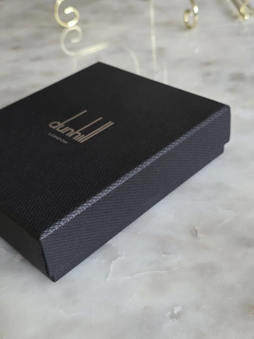 Dunhill Black Textured Card Holder Gift Box Set